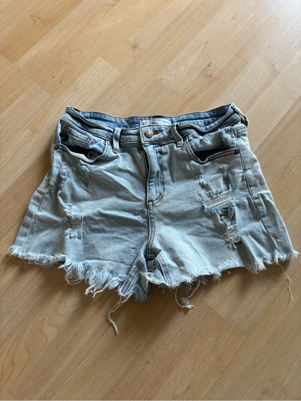 KanCan Light Blue Distressed Denim Cutoff Shorts 27